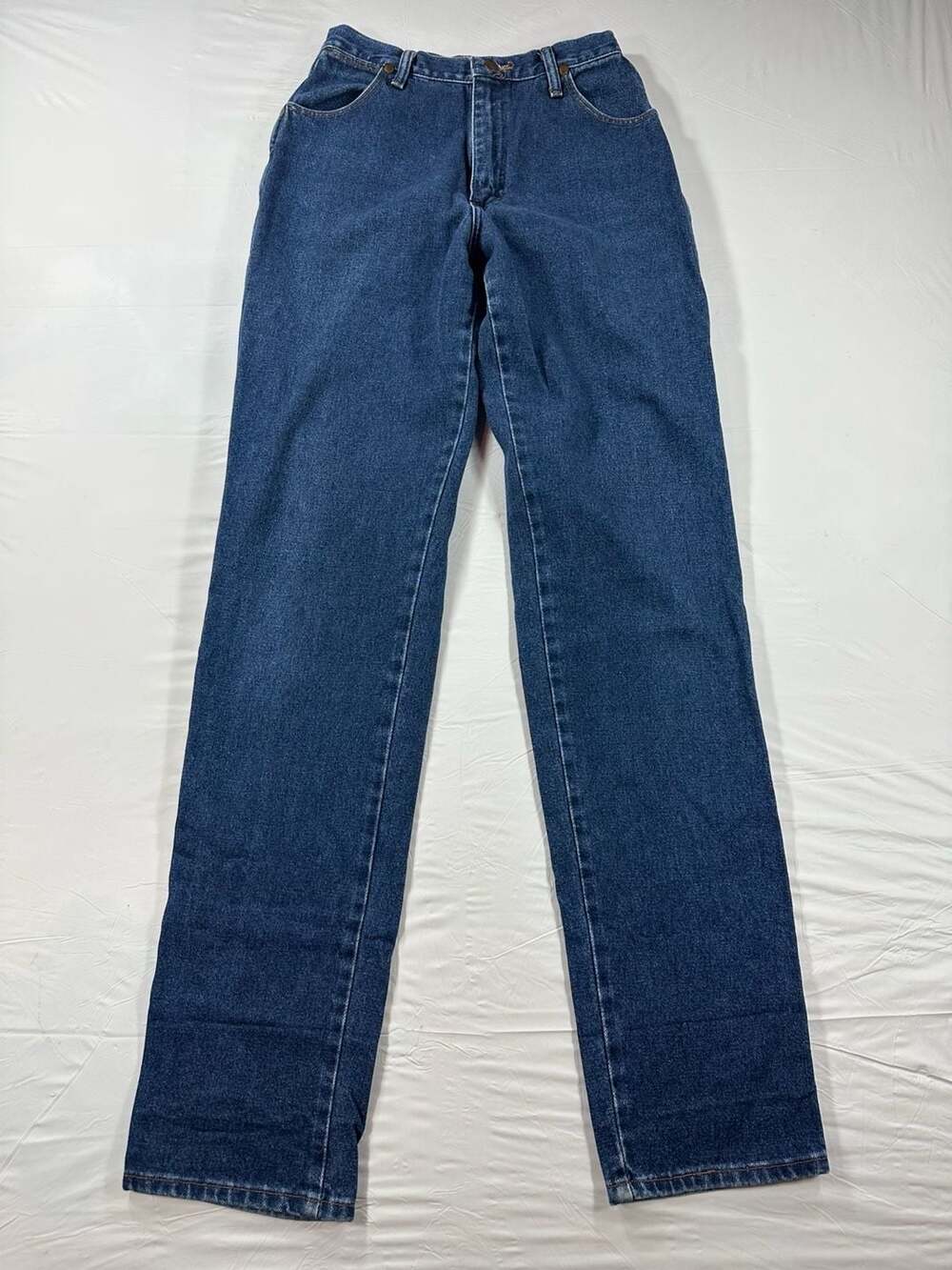 Vintage Wrangler Jeans Women Straight Leg Dark Wash Made in USA 7/8x36 Rodeo